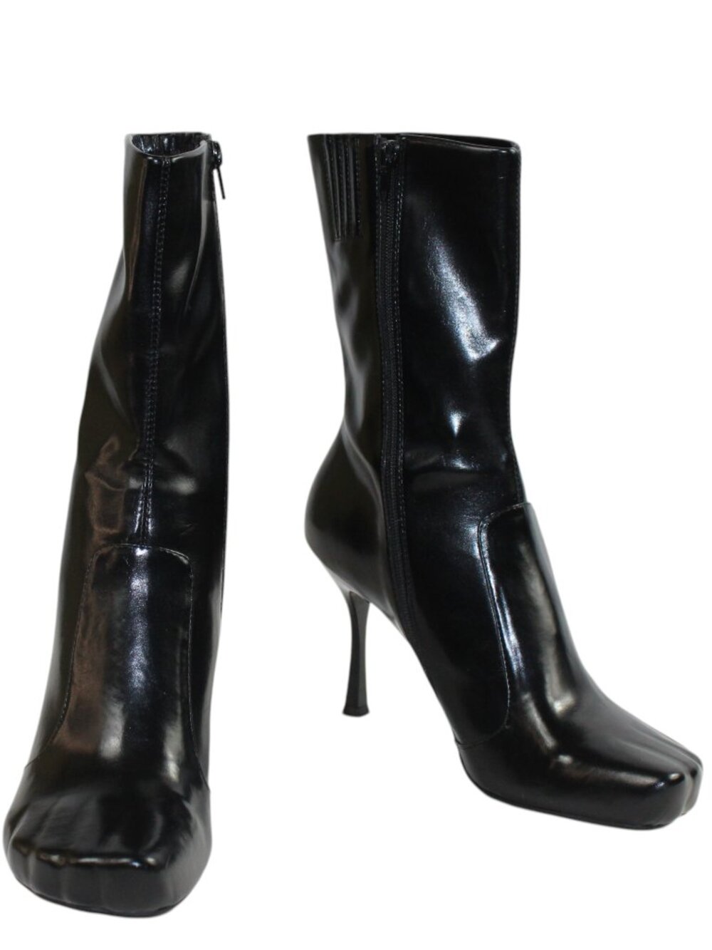Jeffrey Campbell Visionary Black Mid-Calf Stiletto Boots Size 10 - Picture 4 of 8